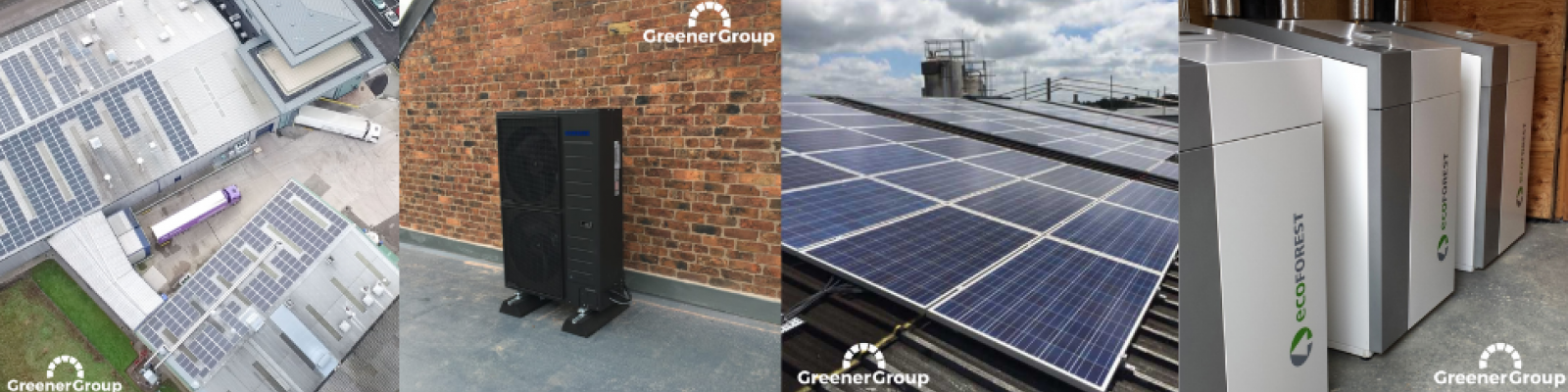 Solar panels, Air source heat pumps and Ground source heat pumps