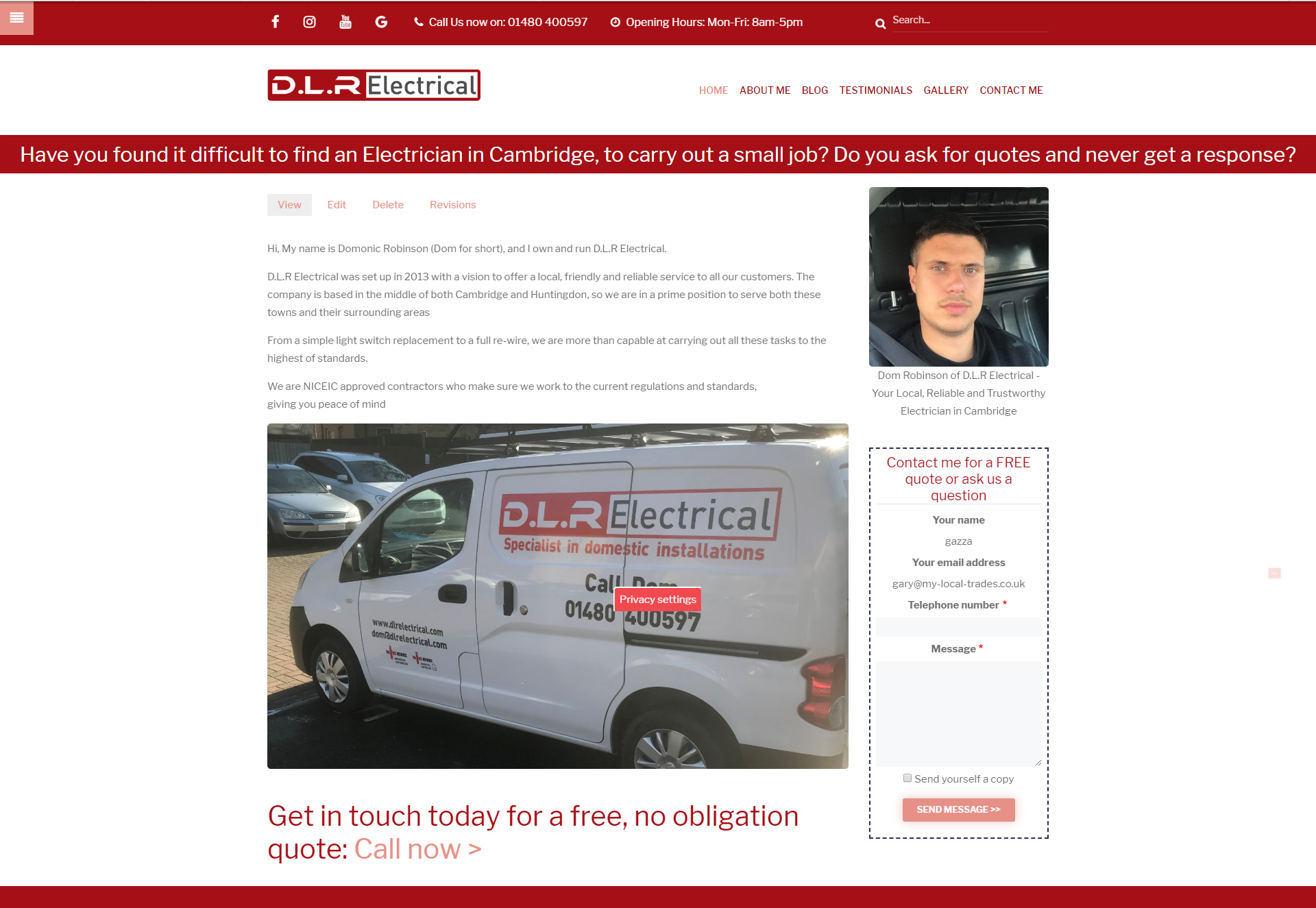 D.L.R Electrical - Electricians in Cambridge