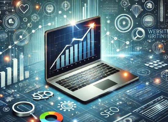 A visually engaging digital illustration representing website growth and SEO