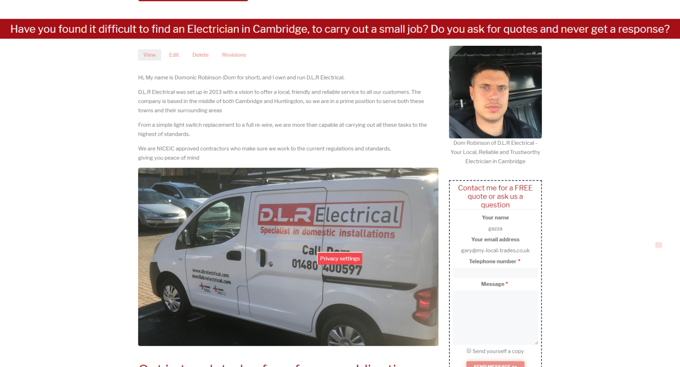 D.L.R Electrical - Electricians in Cambridge