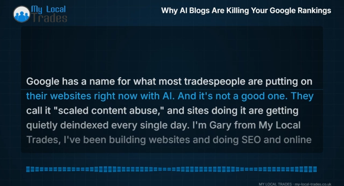 Why AI Blogs Are Killing Your Google Rankings